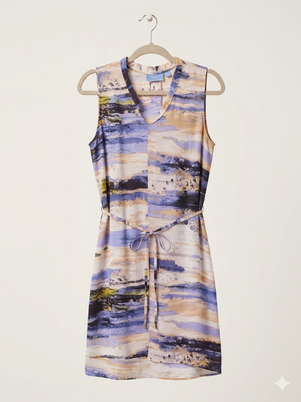 Simply Vera Vera Wang Blue and Cream Printed Blouse